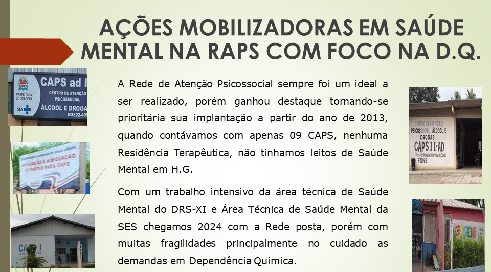Ações mobilizadoras em saúde mental na RAPS com foco na DQ